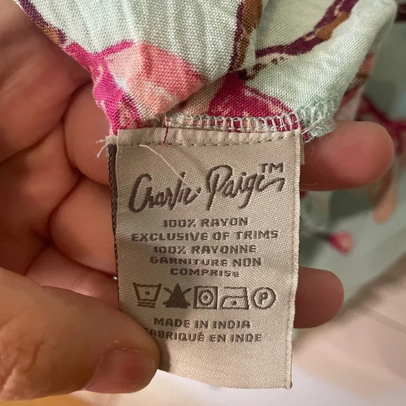 Charlie Paige Women’s Sleeveless Halter Neck Mini Dress Blue Pink Floral Medium - Picture 12 of 14